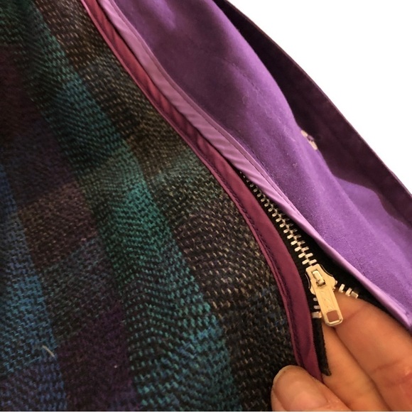 London Fog Trench Coat Women 8 Purple Zipout Plaid Lining Classic Career Vintage - Picture 12 of 15